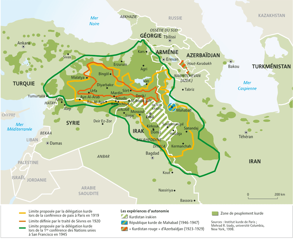 carte du Kurdistan