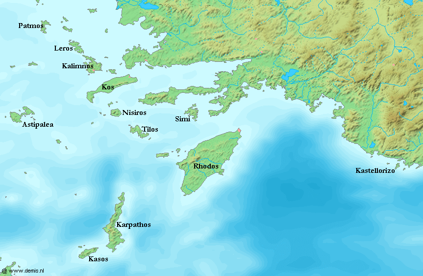 Les principales îles du Dodécanèse (source : Wikipedia)