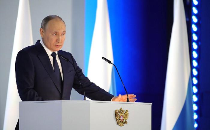Le président Poutine lors de son allocution du 21 avril 2021